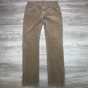 Johnnie-O Corduroy Pants Mens 33x34 Brown Five Pocket Straight Stretch Chino